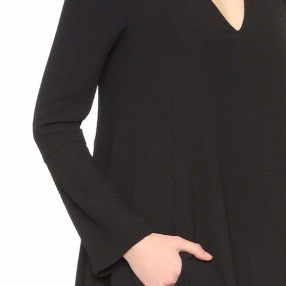 See By Chloe Black Long Sleeve Textured Jacquard Dress